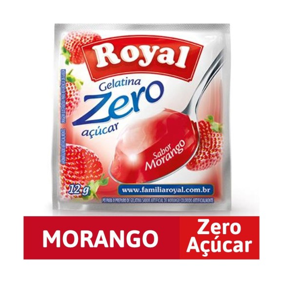 GELATINA EM PÓ ZERO AÇÚCAR 12G MORANGO